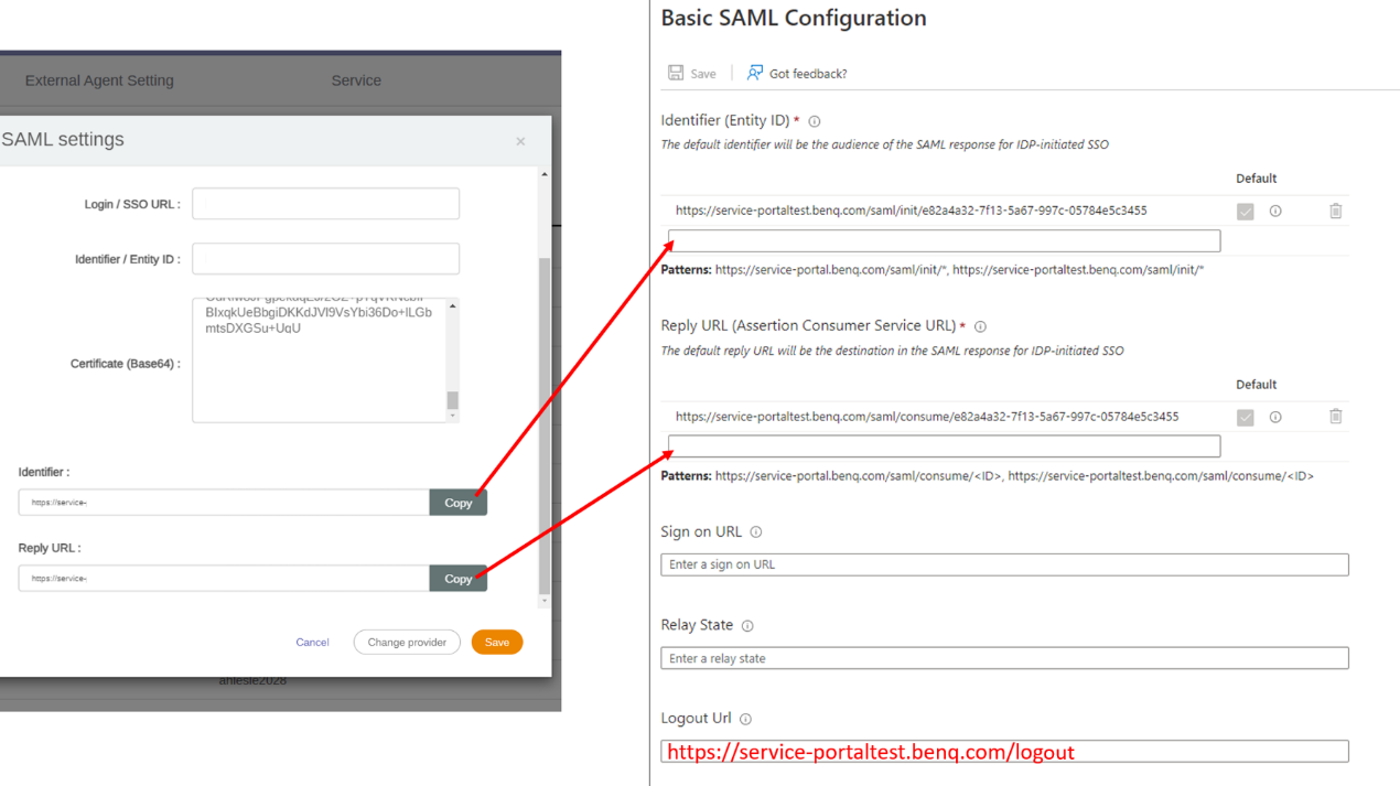 Fill up the required information for Basic SAML Configuration