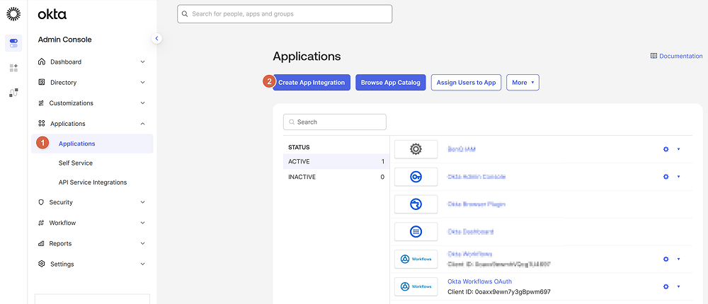 On the left navigation pane, select the Applications