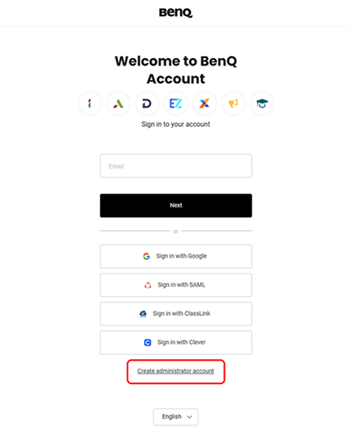 register benq account