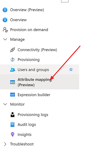 Click Attribute mapping