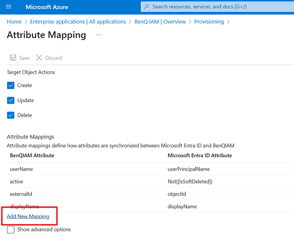 You will be navigated to the Attribute Mapping page after saving the revision. Now you can click Add New Mapping