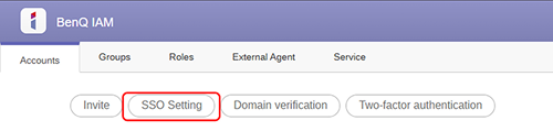 Entry point to SSO setting
